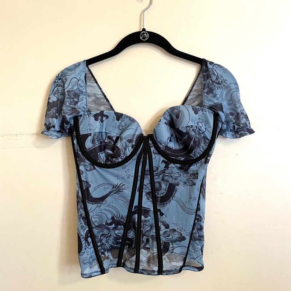 Blue Dragon Corset Top